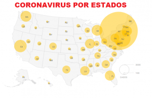Mapa de Coronavirus en Estados Unidos